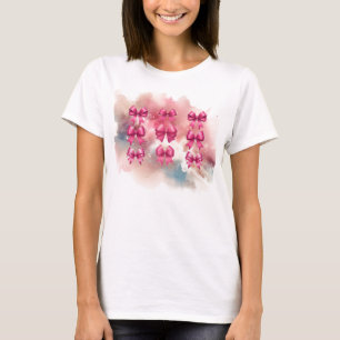 Abstrakta heta rosa Coquette-smycken T Shirt