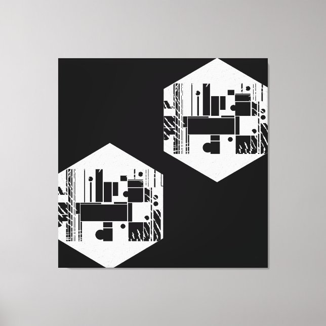 Abstrakta hexagonformer canvastryck (Framsida)