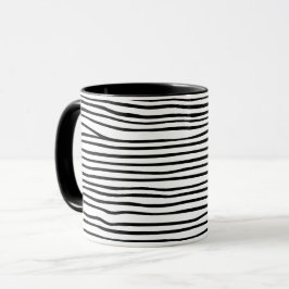 Abstrakta horisontella linjer_svart mugg