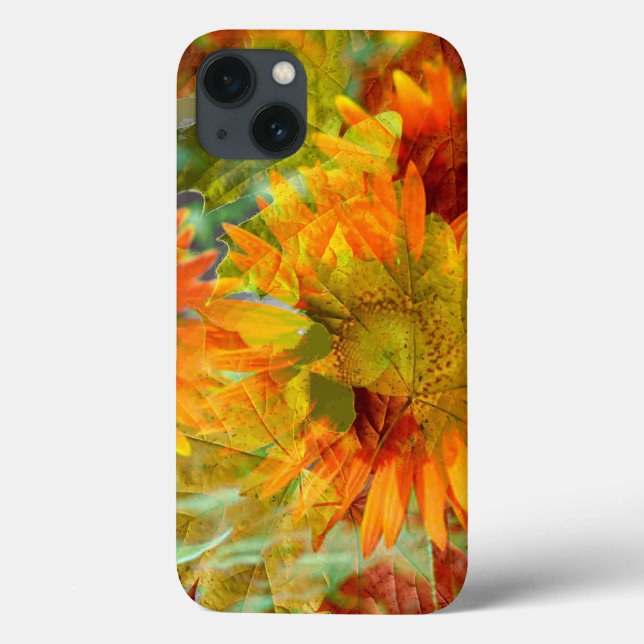 Abstrakta höstfärgade blommor (Baksida)