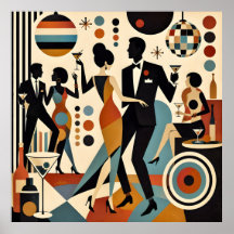 Abstrakta Jazzy Martinis och Dansande Cocktailpart