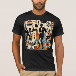 Abstrakta Jazzy Martinis och Dansande Cocktailpart T Shirt