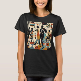 Abstrakta Jazzy Martinis och Dansande Cocktailpart T Shirt