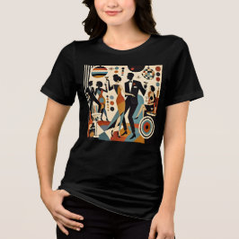 Abstrakta Jazzy Martinis och Dansande Cocktailpart T Shirt