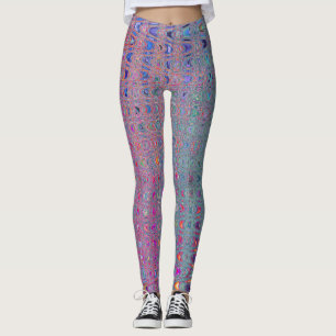Abstrakta Kalejdoskopiska Retro Boomerangvågor Leggings