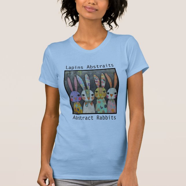 Abstrakta kaniner design för kvinnor t shirt (Framsida)