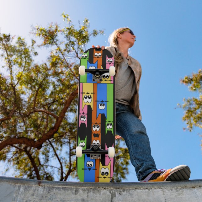 Abstrakta katter mini skateboard bräda 18,5 cm (Utomhus 1)