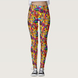 Abstrakta Kattungar Valpar Leggings