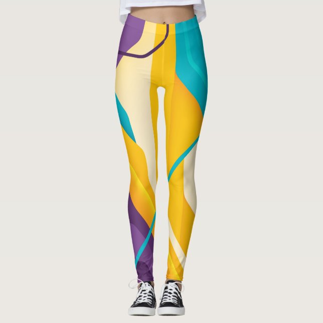 Abstrakta konstnärliga Leggings (Framsida)