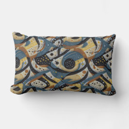 Abstrakta krullor, prickar och sicksack-mönster lumbarkudde