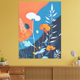 Abstrakta Levande Blommor Canvastryck