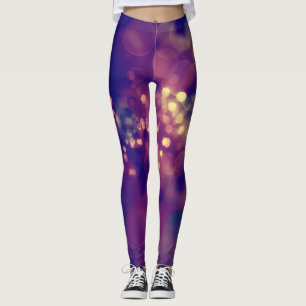 Abstrakta lila och rosa bokeh-mönstrade leggings