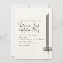 Abstrakta linjer svart vitt beige bröllop 
