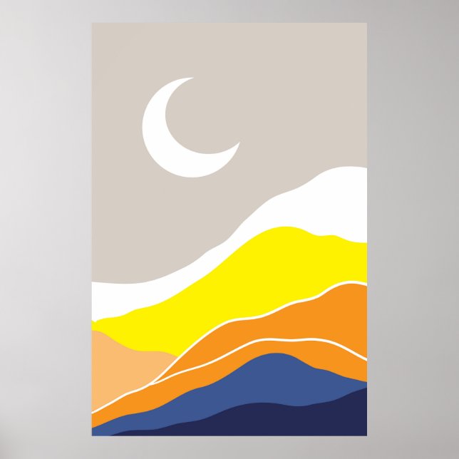 Abstrakta månlandskap poster (Framsidan)