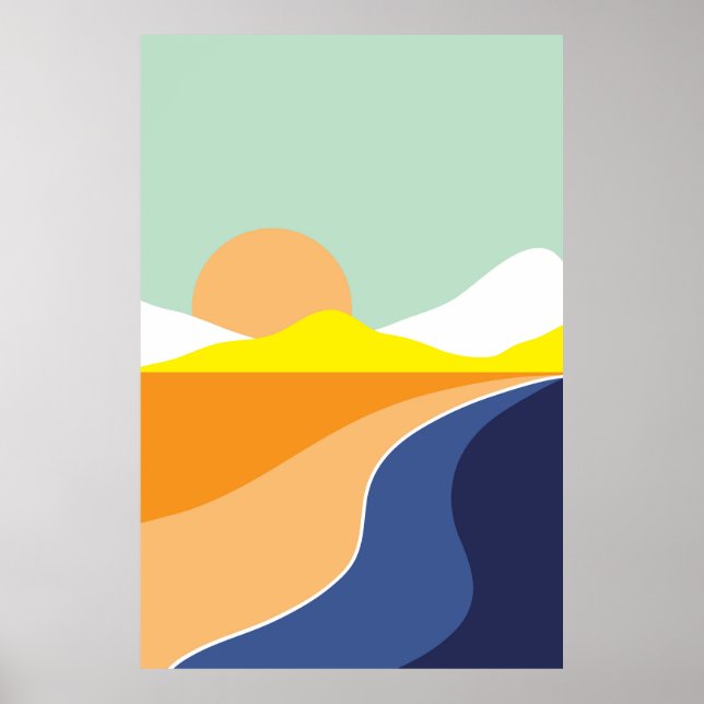 Abstrakta månlandskap poster (Framsidan)