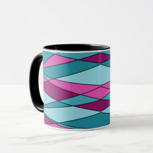 Abstrakta moderna geometriska former trianglar ros mugg