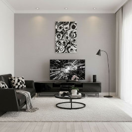 Abstrakta moderna samtida cirkelformer canvastryck