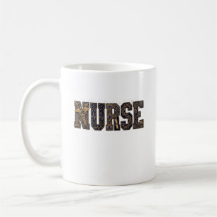 Abstrakta mönster i fet 'SJUKSKÖTERSKA' typografi Kaffemugg