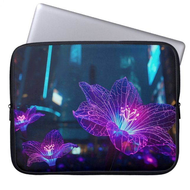 Abstrakta neonådror 15' laptop fodral (Framsidan)