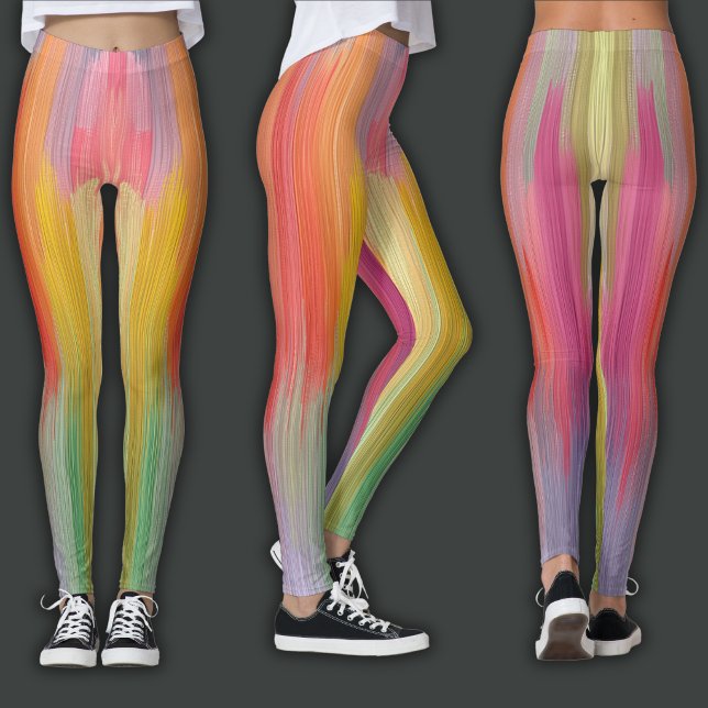 Abstrakta övergångar | Regnbågsdropp Leggings (Skapare uppladdad)