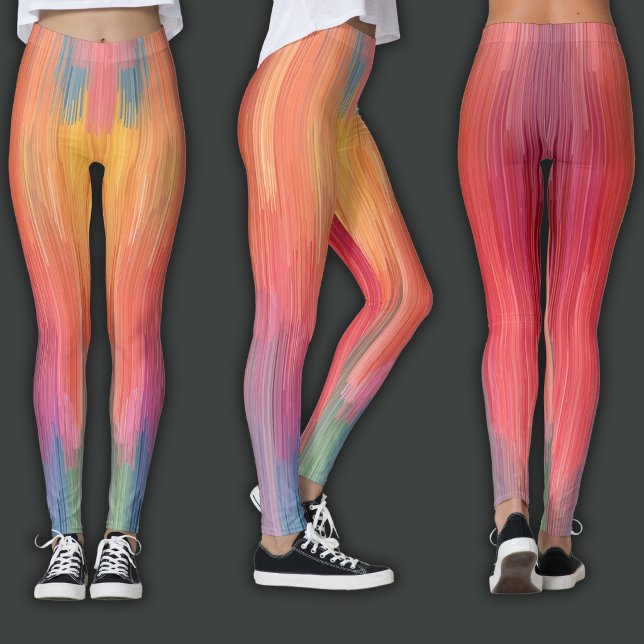 Abstrakta övergångar | Regnbågsdropp Leggings (Skapare uppladdad)