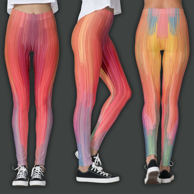 Abstrakta övergångar | Regnbågsdropp Leggings (Skapare uppladdad)