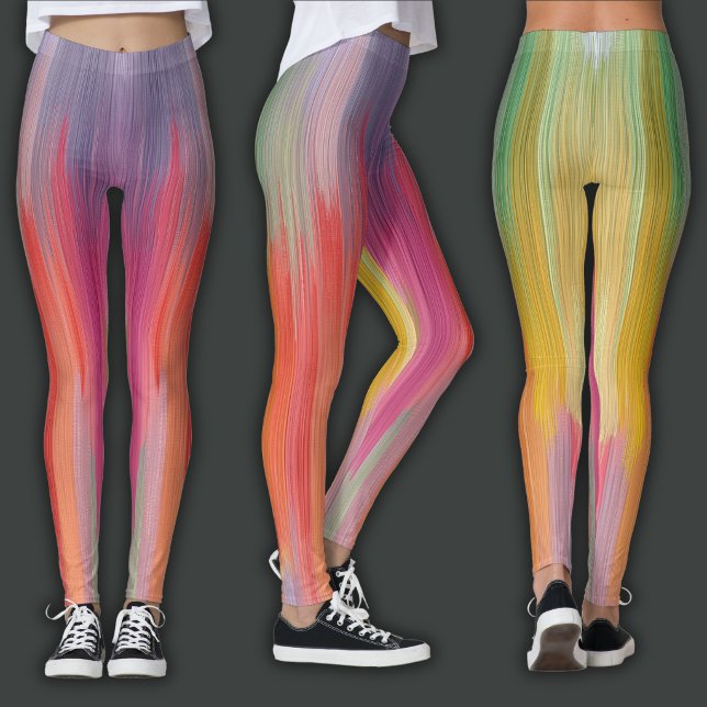 Abstrakta övergångar | Regnbågsdropp Leggings (Skapare uppladdad)