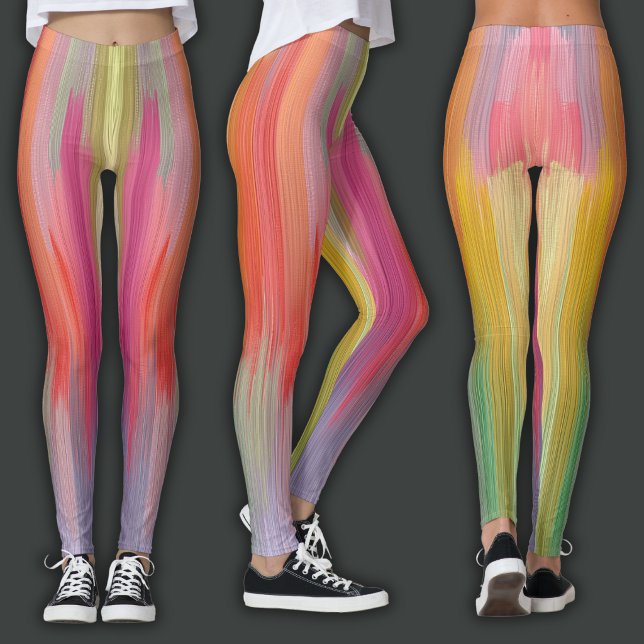 Abstrakta övergångar | Regnbågsdropp Leggings (Skapare uppladdad)