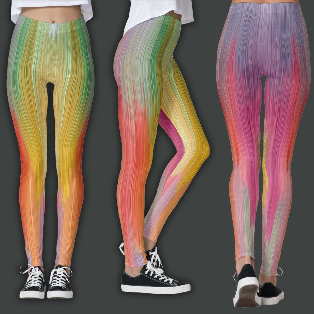 Abstrakta övergångar | Regnbågsdropp Leggings (Skapare uppladdad)