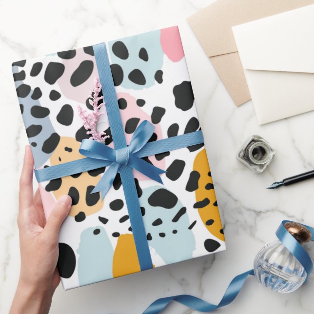 Abstrakta Pastell Leopardfläckar Presentpapper (Gifting)
