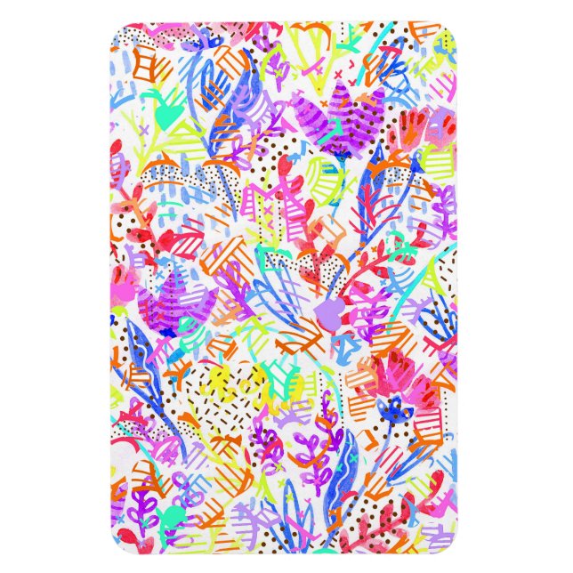 Abstrakta pastellblommor magnet (Vertikal)
