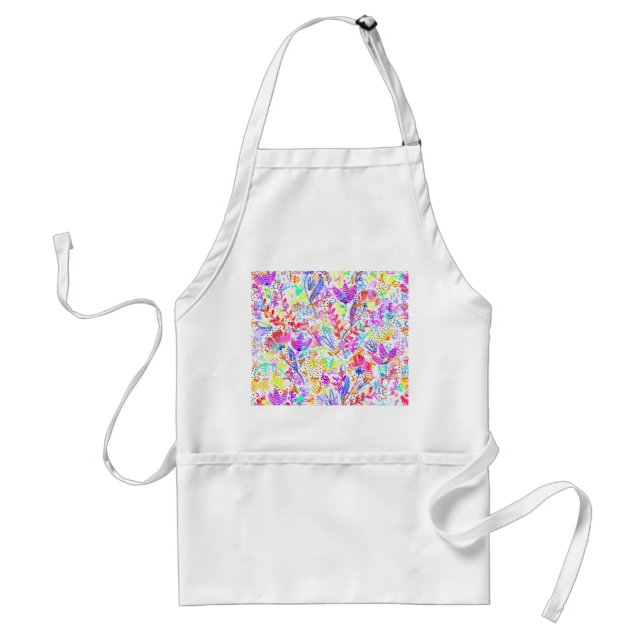 Abstrakta pastellfärgade blommor förkläde (Framsidan)