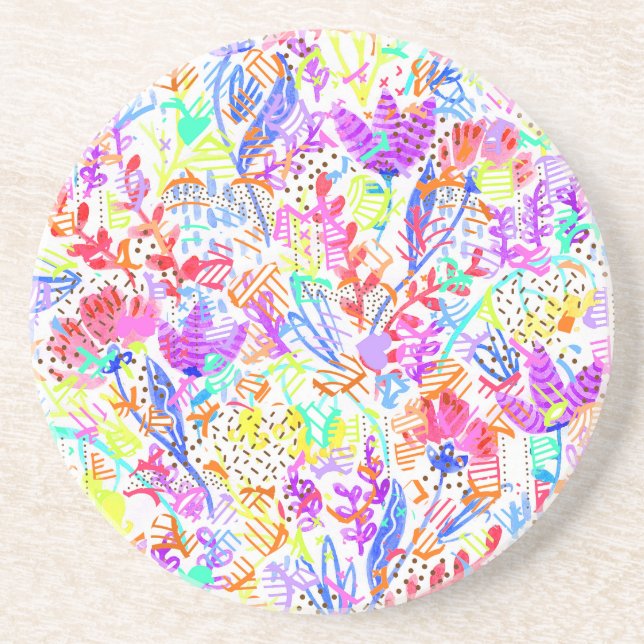 Abstrakta pastellfärgade blommor underlägg (Framsidan)