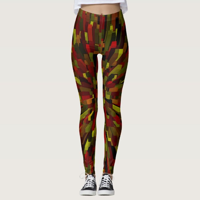 Abstrakta pixlar leggings (Framsida)