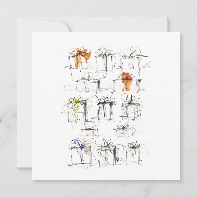 Abstrakta presentboxmönster inbjudningar (Framsida)