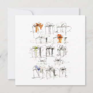 Abstrakta presentboxmönster inbjudningar