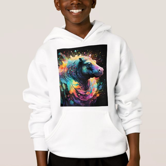 Abstrakta reflektioner: Flodhäst Färg Sprut T Shirt (Framsida)