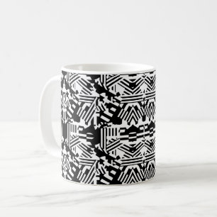 Abstrakta reflektioner: Linjer, kuber och monokrom Kaffemugg