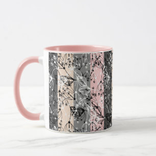 Abstrakta retro små blommor blommande blad gren mugg