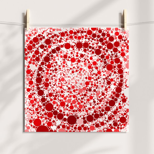 Abstrakta Röda Bubblor Digital Spiral Poster (Abstract Red Bubbles Digital Spiral Poster)