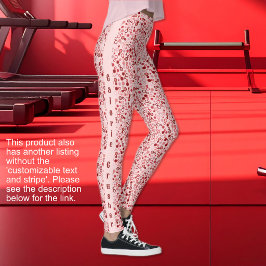 Abstrakta rosa till röda loopar MED textalternativ Leggings