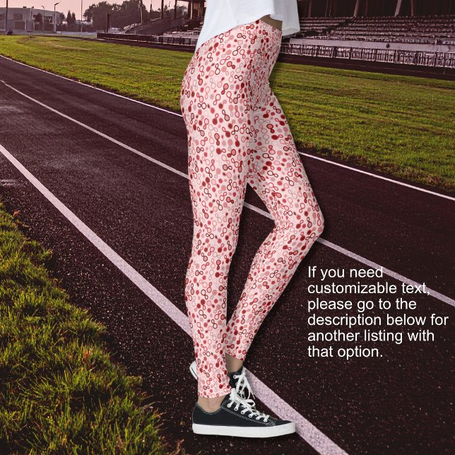 Abstrakta rosa till röda slingor - Ingen textalter Leggings (Abstract Pink to Red Loops - No Text Option Leggings)