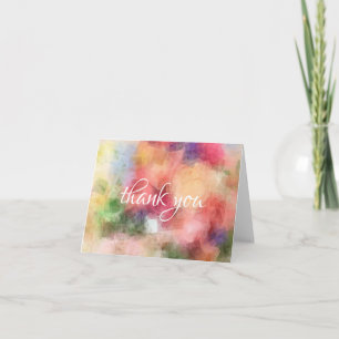 Abstrakta rosor blommor tack handskrift chic kort