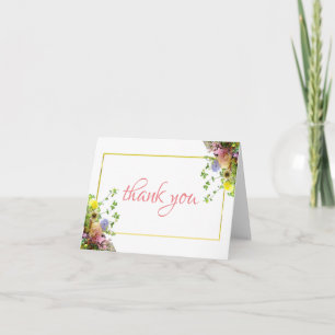Abstrakta rosor blommor tack handskrift chic kort