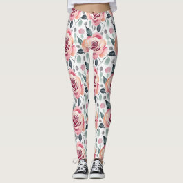 Abstrakta rosor i pastellfärger  leggings