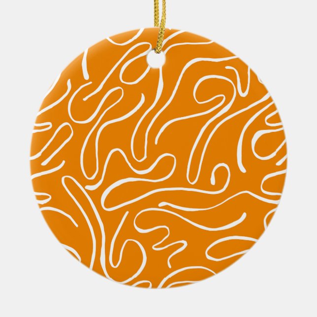 Abstrakta stämningsmönster julgransprydnad keramik (Framsidan)