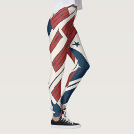 Abstrakta stjärnor och ränder 4 juli leggings