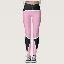 Abstrakta svarta och rosa geometriska leggings