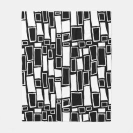 Abstrakta svarta vita geometriska plattor fleecefilt