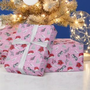 Abstrakta tomtelovor vinterbär modern jul presentpapper